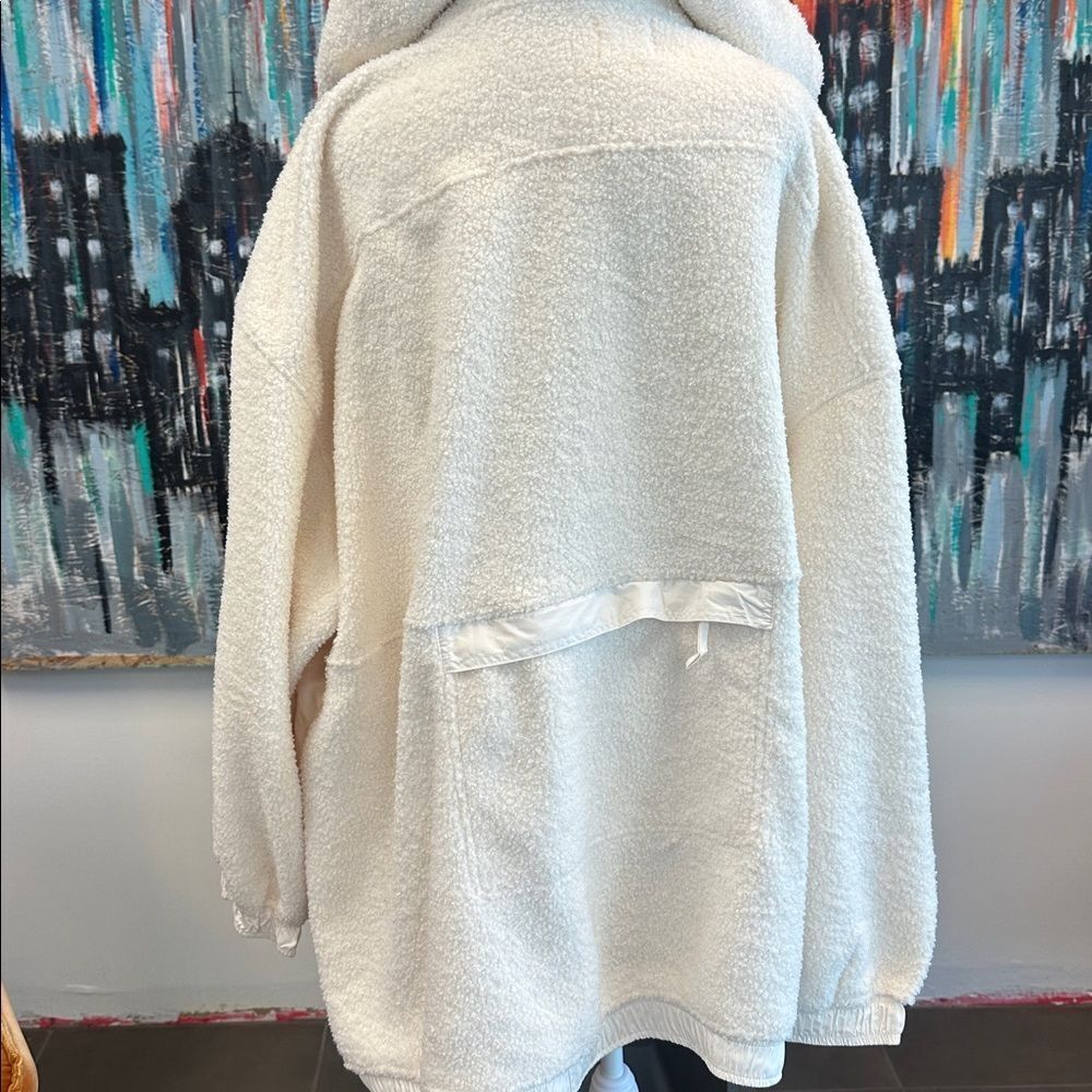 Free People Cream Teddy Pullover Jacket with Pink Accent - Picture 8 of 10